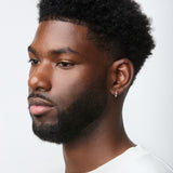 Studded Hoop Clip On Earrings in Silver