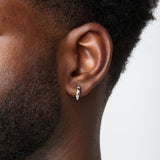 Studded Hoop Clip On Earrings in Silver