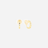 Studded Hoop Clip On Earrings in Gold