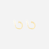 Studded Hoop Clip On Earrings in Gold