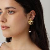 Magnolia Clip On Earrings in Gold