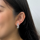 Iris Clip On Earrings in Silver