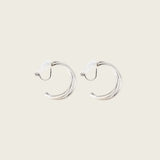 Trinity Hoop Clip On Earrings in Silver