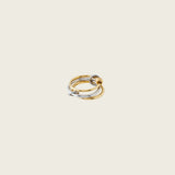 Trio Interlocked Ring in Gold with Silver