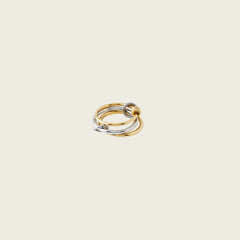 Trio Interlocked Ring in Gold with Silver
