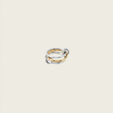 Trio Interlocked Ring in Silver with Gold