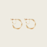 Twist Hoop Clip On Earrings in Gold