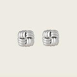 Knot Link Clip On Earrings in Silver