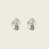Ribbed Glow Clip On Earrings in Silver