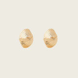 Ribbed Glow Clip On Earrings in Gold