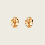 Ribbed Glow Clip On Earrings in Gold