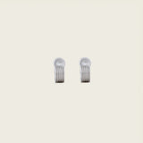 Ribbed Huggie Clip On Earrings in Silver