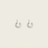 Ribbed Huggie Clip On Earrings in Silver