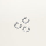 Trio Ear Cuffs Set in Silver