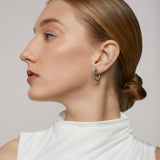 Medium Croissant Hoop Clip On Earrings in Silver