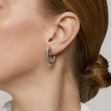 Medium Croissant Hoop Clip On Earrings in Silver