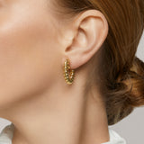 Medium Croissant Hoop Clip On Earrings in Gold