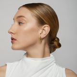 Medium Croissant Hoop Clip On Earrings in Gold