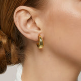 Dome Hoop Clip On Earrings in Gold