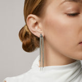 Chain Chandelier Clip On Earrings in Silver