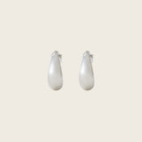 Dome Hoop Clip On Earrings in Silver