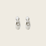 Dome Hoop Clip On Earrings in Silver