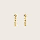 Medium Croissant Hoop Clip On Earrings in Gold