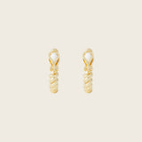 Medium Croissant Hoop Clip On Earrings in Gold