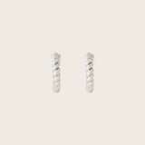 Medium Croissant Hoop Clip On Earrings in Silver