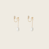 Adriene Pearl Clip On Earrings in Gold