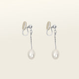 Adriene Pearl Clip On Earrings in Silver