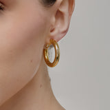 Allie Hoop Clip On Earrings in Gold