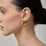 Allie Hoop Clip On Earrings in Gold