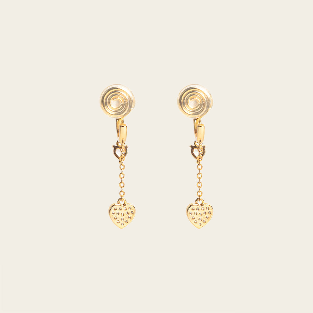 Image of the Aurora Clip on Earrings offer versatility with a Mosquito Coil Clip-On Closure that accommodates different ear types, including Thick, Sensitive, Small, Stretched, and Keloid Prone ears. Its Medium hold strength and adjustable padding provide a comfortable fit for any occasion.