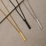 Image of the Bar Pendant Chain is crafted with corrosion-resistant Stainless Steel, making it durable, non-tarnish, and water-resistant.