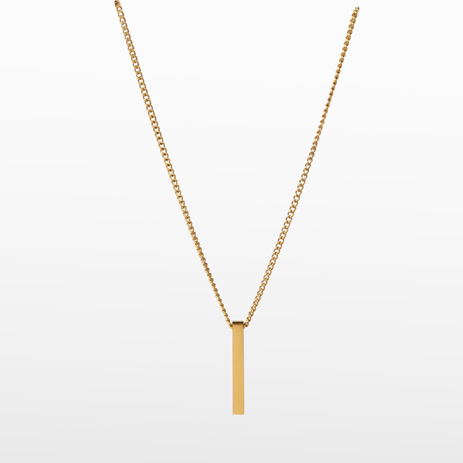 Image of the Bar Pendant Chain is crafted with corrosion-resistant Stainless Steel, making it durable, non-tarnish, and water-resistant.