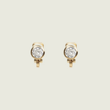Bezel Stud Clip On Earrings in Gold