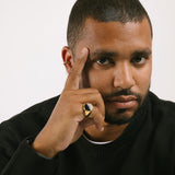 Black Signet Ring in Gold