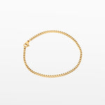 Image of the Box Chain Bracelet in Gold is 18K Gold Plated, offering a non-tarnish, water-resistant finish.