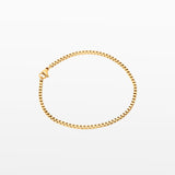 Image of the Box Chain Bracelet in Gold is 18K Gold Plated, offering a non-tarnish, water-resistant finish.