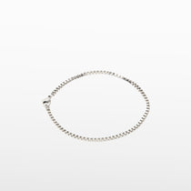 Image of the Box Chain Bracelet in Silver is Stainless Steel, offering a non-tarnish, water-resistant finish.
