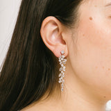 Cascade Chandelier Clip On Earrings in Silver
