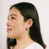 Harper Stud Clip On Earrings in Silver
