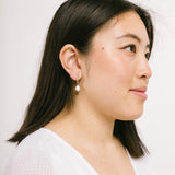 Pearl Pavé Huggie Clip On Earrings in Gold