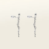 Image of the Cascade Chandelier Clip On Earrings, effortless elegance is yours with these Clip-On Hoop Earrings. Crafted from a luxurious combination of Silver tone copper alloy and Cubic Zirconia, these stylish earrings provide secure closure with their removable rubber padding. Lead/Nickel/Cadmium free, these glamorous earrings are the perfect addition to any ensemble.