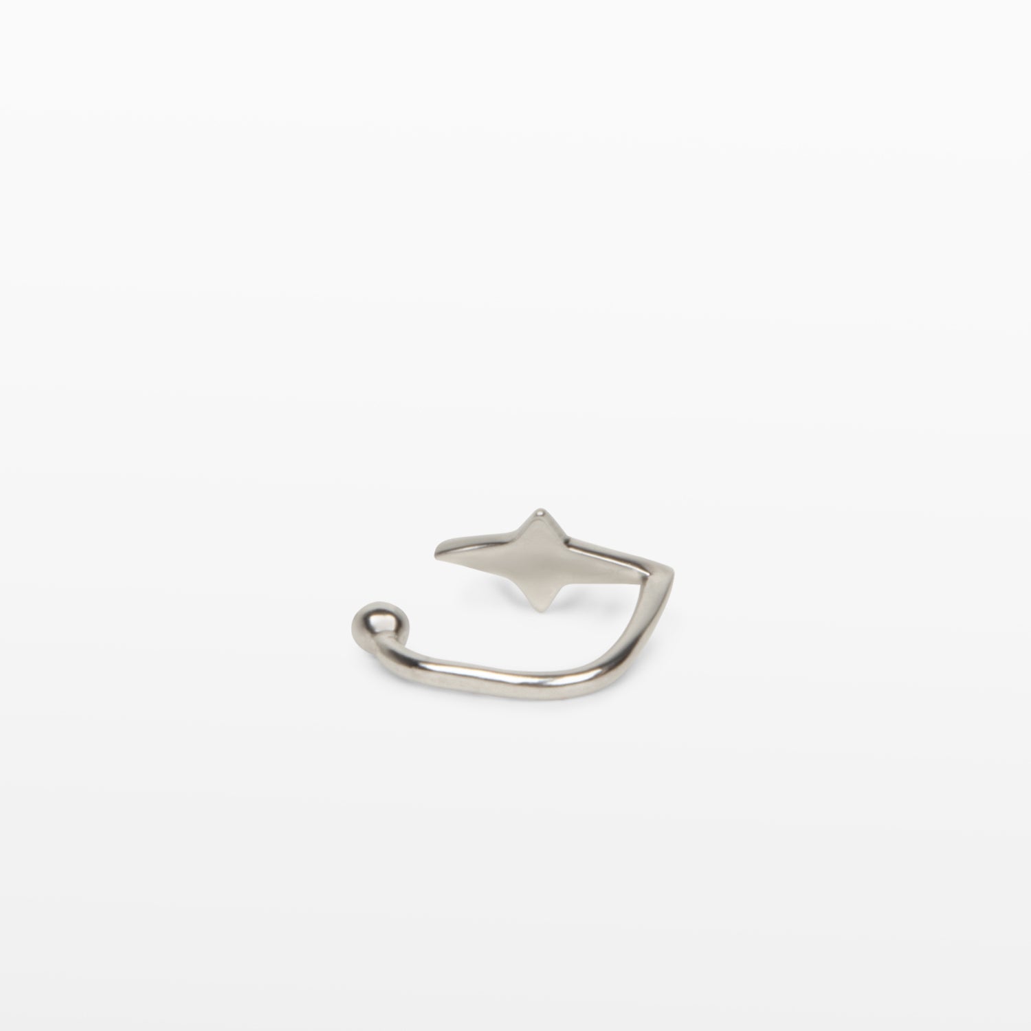 Image of the Castor Ear Cuff is designed for a range of ear types and holds securely in place for up to 24 hours. Featuring a silver plated copper construction with a 14mm length and 7mm width, the cuff can be adjusted to fit most ears by gently squeezing on the helix. Single item sold.