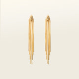 Image of the Chain Chandelier Clip On Earrings in Gold embody a removable rubber padding for secure yet comfortable holding of all ear types, with up to 12 hours of wear. This single pair, fashioned from gold tone copper alloy, offers an immediate air of refinement and distinction.