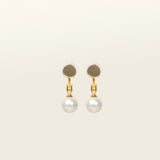 Claire Pearl Clip On Earrings in Gold