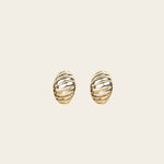 Image of the Croissant Dome Clip On Earrings in Gold are designed to provide a secure fit for all ear types. The rubber padding has a comfortable wear duration of 8-12 hours and is made with a Gold Tone Zinc Alloy. This item includes one pair.