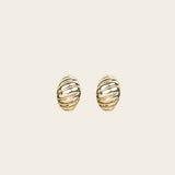 Image of the Croissant Dome Clip On Earrings in Gold are designed to provide a secure fit for all ear types. The rubber padding has a comfortable wear duration of 8-12 hours and is made with a Gold Tone Zinc Alloy. This item includes one pair.